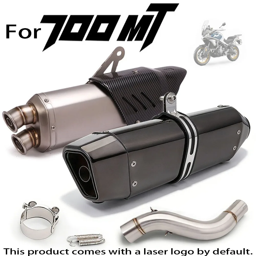 Tubo di Scarico per Moto Adatto a CFMOTO 700MT, Sistema di Scarico Completo in Acciaio Inox Modificato con Silenziatore e DB Killer