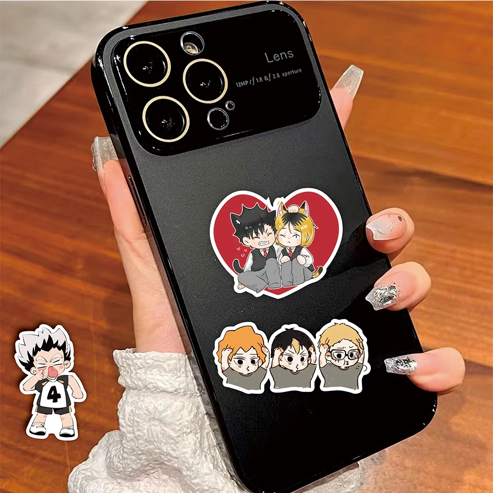 Haikyuu mignon, 10/30/75 pièces Autocollants Kawaii de dessin animé pour enfant, stickers DIY, graffiti, pour skateboard, ordinateur portable, volley-ball, jouets