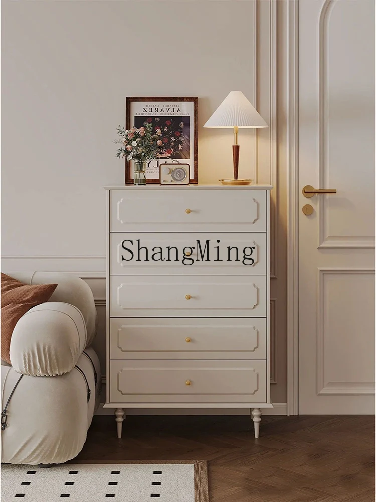 

ZYYsolid wood cream wind simple modern living room bedroom storage dining side cabinet bedside storage cabinet