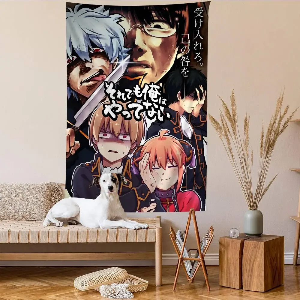 GINTAMA Anime Poste Anime Wandteppich Indischer Buddha Wanddekoration Hexerei Böhmische Hippie Wandbehang Blätter