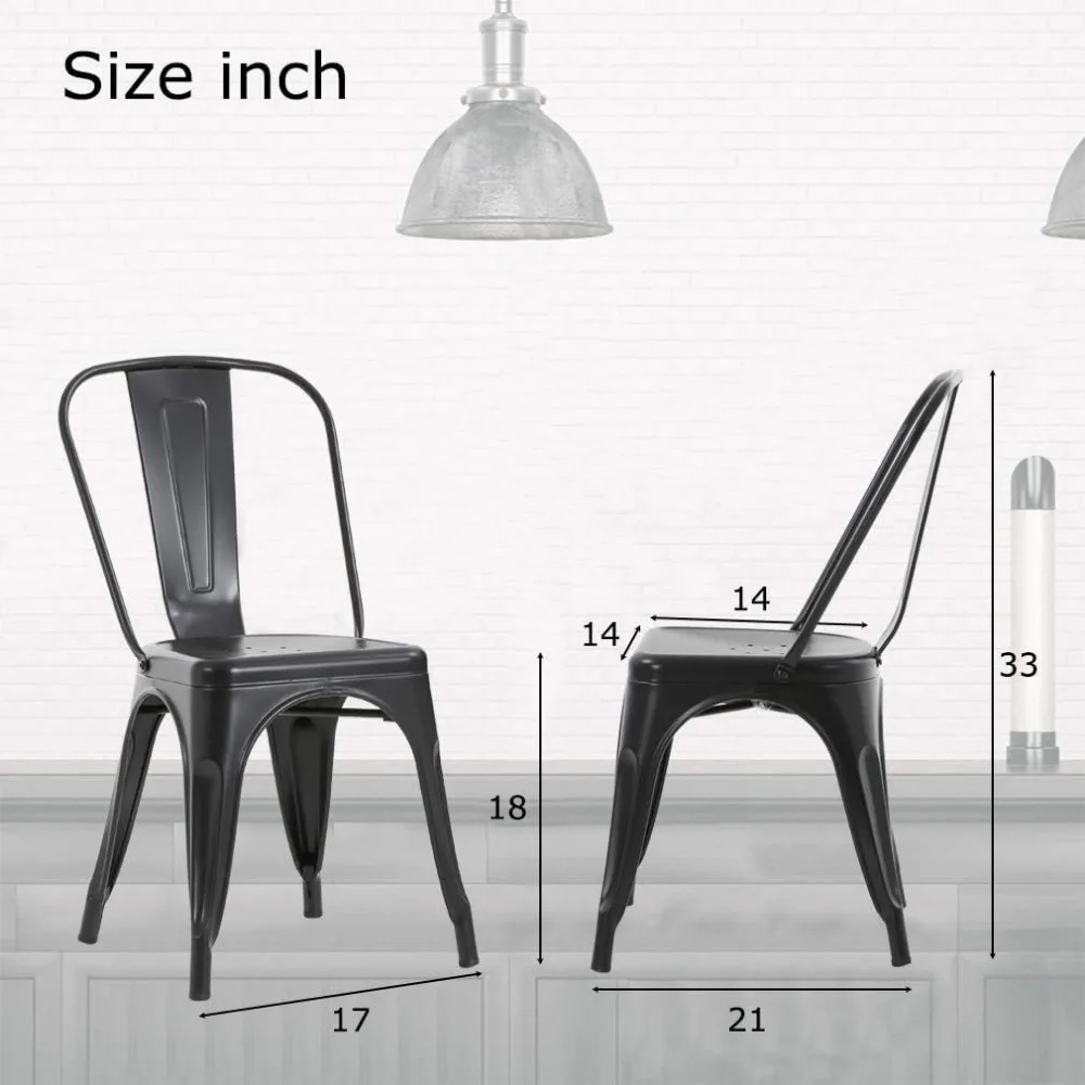 Metal Dining Chairss Set Of 4 Indoor Outdoor Chairs Patio Chairs Kitchen Metal Chairss 18 Inch Seat Height Restaurant Chair