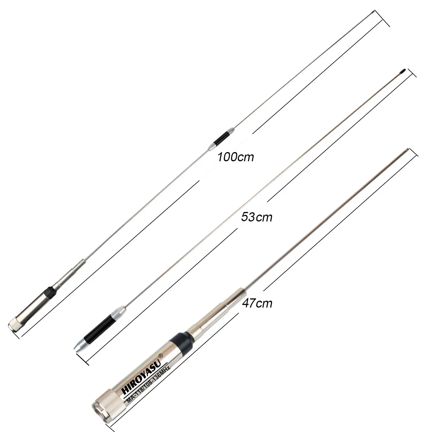 هوائي اتصال لاسلكي هوائي 108-136 ميجا هرتز تردد الطيران هوائي متنقل قطعتين 2.15dBi 1 متر طول HIoryasu MA-118 #4