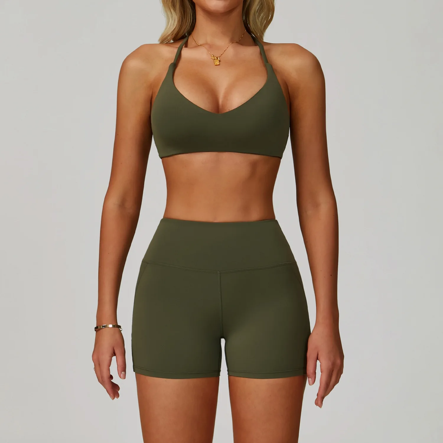 Yoga Set Women's Sportswear Yoga Suit Sports Top High Waist Leggings Two Piece Workout Clothes Fitness Gym Sets Athletic Wear image 6
