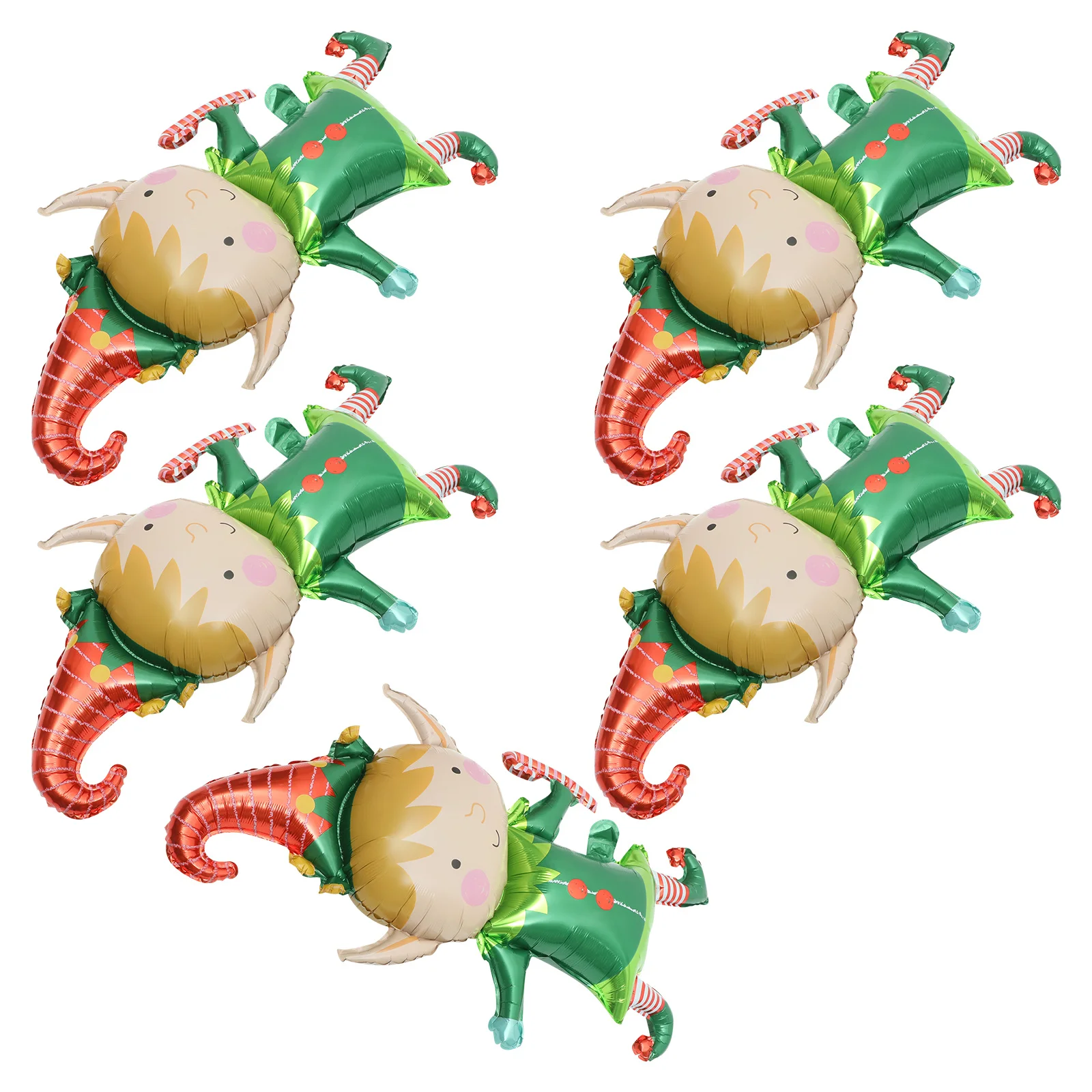 

5pcs Christmas Balloons Xmas Foil Inflatable Balloon For Table Centerpiece Wall Decor Novelty Party Layout Supplies Aluminum