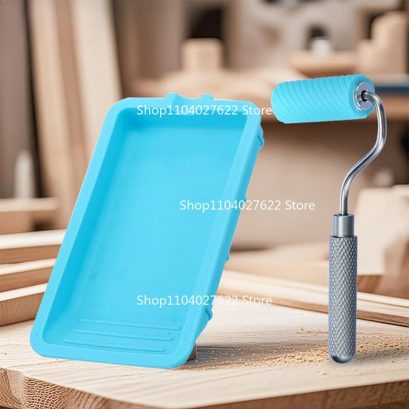

forGlue tray roller Silicone brush set Recyclable brush Soft glue Latex Woodworking glue