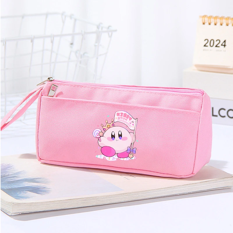 Kirby Cartoon Pencil Case Game Character Print Pen Pouch Portable Large Capacity Stationery Storage Bags Back To School Gifts