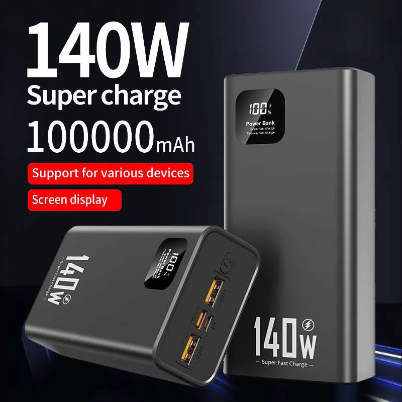 100000mAh 140W قوة البنك قدرة عالية PD 22.5W شحن سريع للغاية شاحن بطارية محمول آيفون 12-17 سامسونج 2026 #1