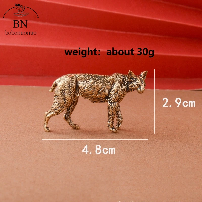 Retro Brass cat caracal Statue Desktop Ornament Metal Cute Small Animal Figurines Miniatures Home Decoration Accessories