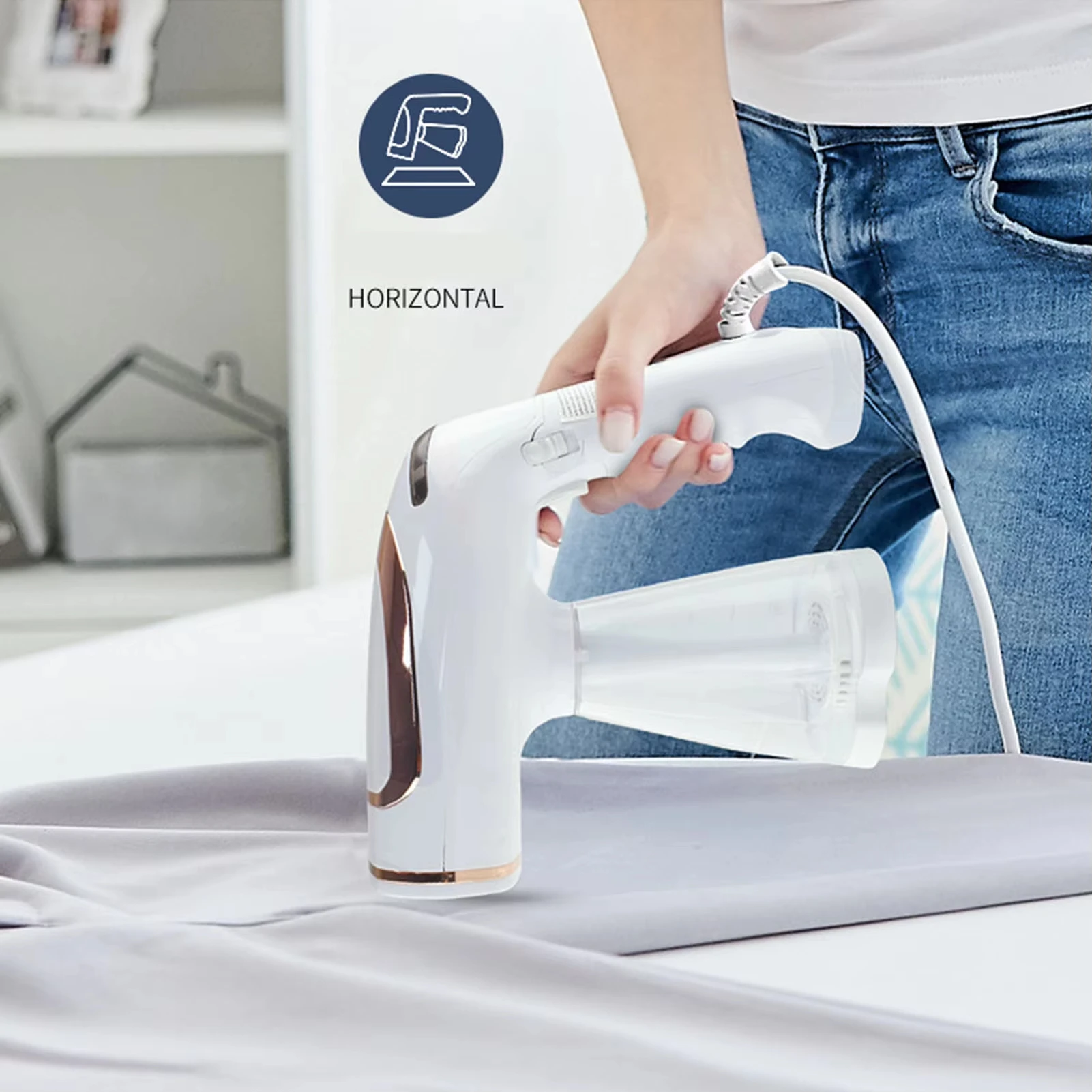 1600W Portable Steam Iron Handheld Electric Iron Steam Hanging Ironing Machine For Household Travel