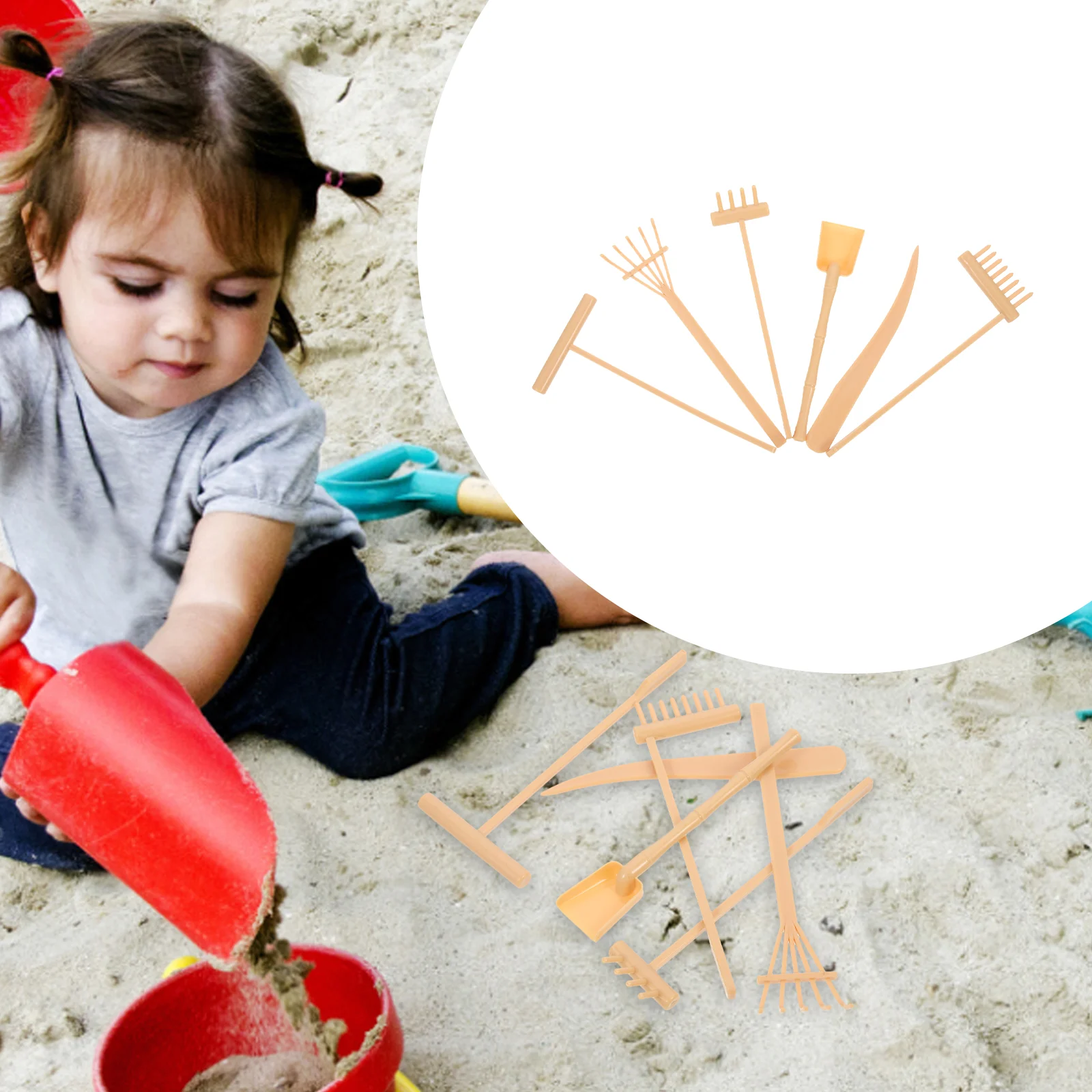 

6 Pcs Zen Sand Table Rake Tool Garden Tools Desk Plastic Crafts for Tray Miniatures Decorations Rakes Supplies