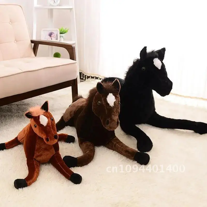 Big Size Simulation animal 70x40cm horse plush toy prone horse doll for birthday gift