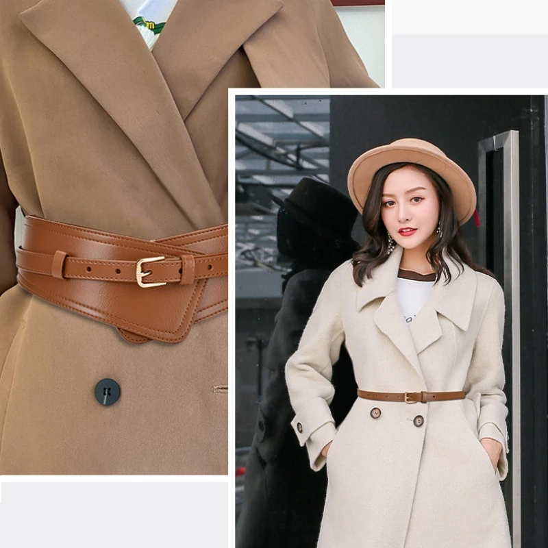 Removable Belt Genuine Leather Wide 7.8CM Fashion Pin Buckle Wide Waistband Corset Decorative Corset Coat Dress Belt Wholesale