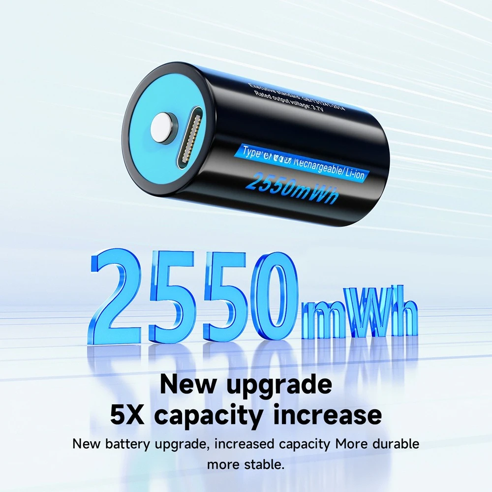 

2550mAh CR123A lithium battery USB large capacity type-C 3.7V rechargeable 16340 suitable for Fuji Polaroid mini25