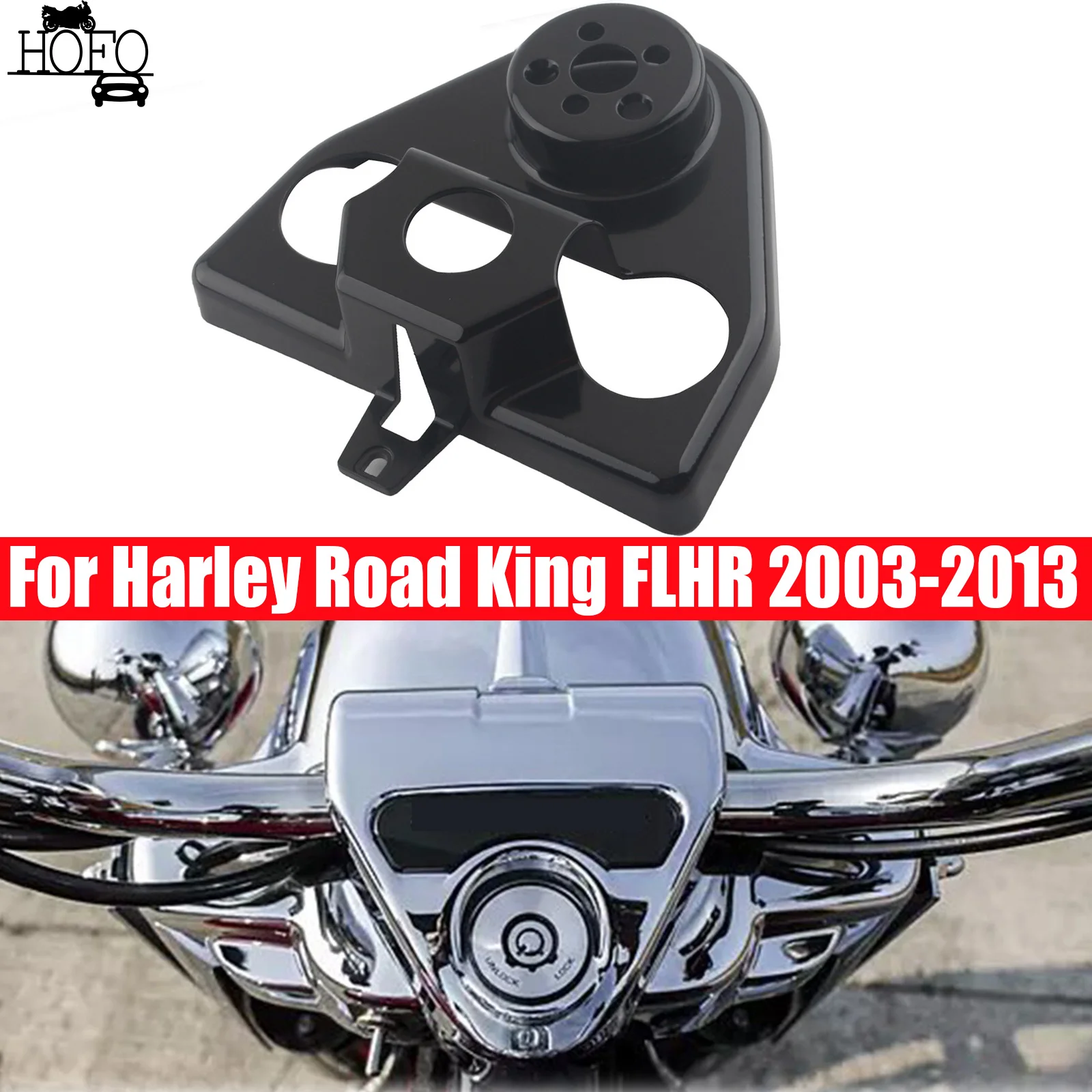 

Motorcycle Black Handlebar Riser Cover For Harley Road King FLHR 2003-2013