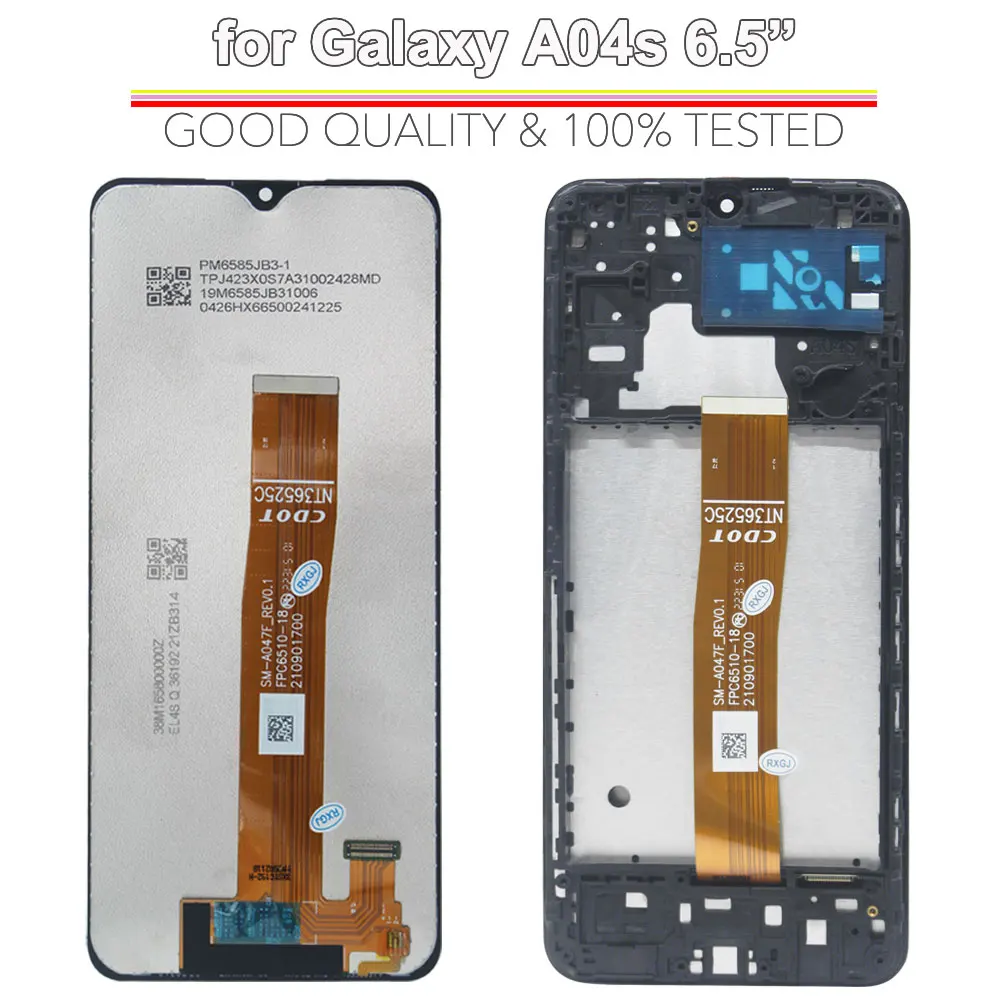 New LCD for Samsung Galaxy A04S Phone LCD Display Touch Screen Digitizer for Samsung A04S A047M A047F Replacement with Frame image 2