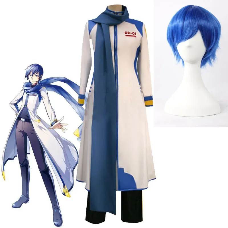 

Anime Vocaloid Kaito Cosplay Costume And Wig Virtual Singer Miku's Eldest Brother Stage Costumes Kaito Formula Clothes