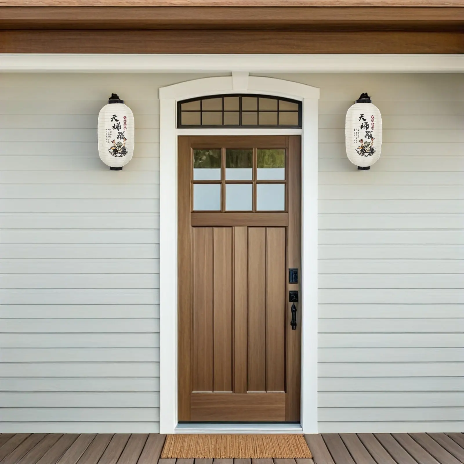 Japanese Style Lantern Waterproof Cloth Sushi Lantern Folding Hanging Light Decorative for Outdoor Indoor Garden Sushi