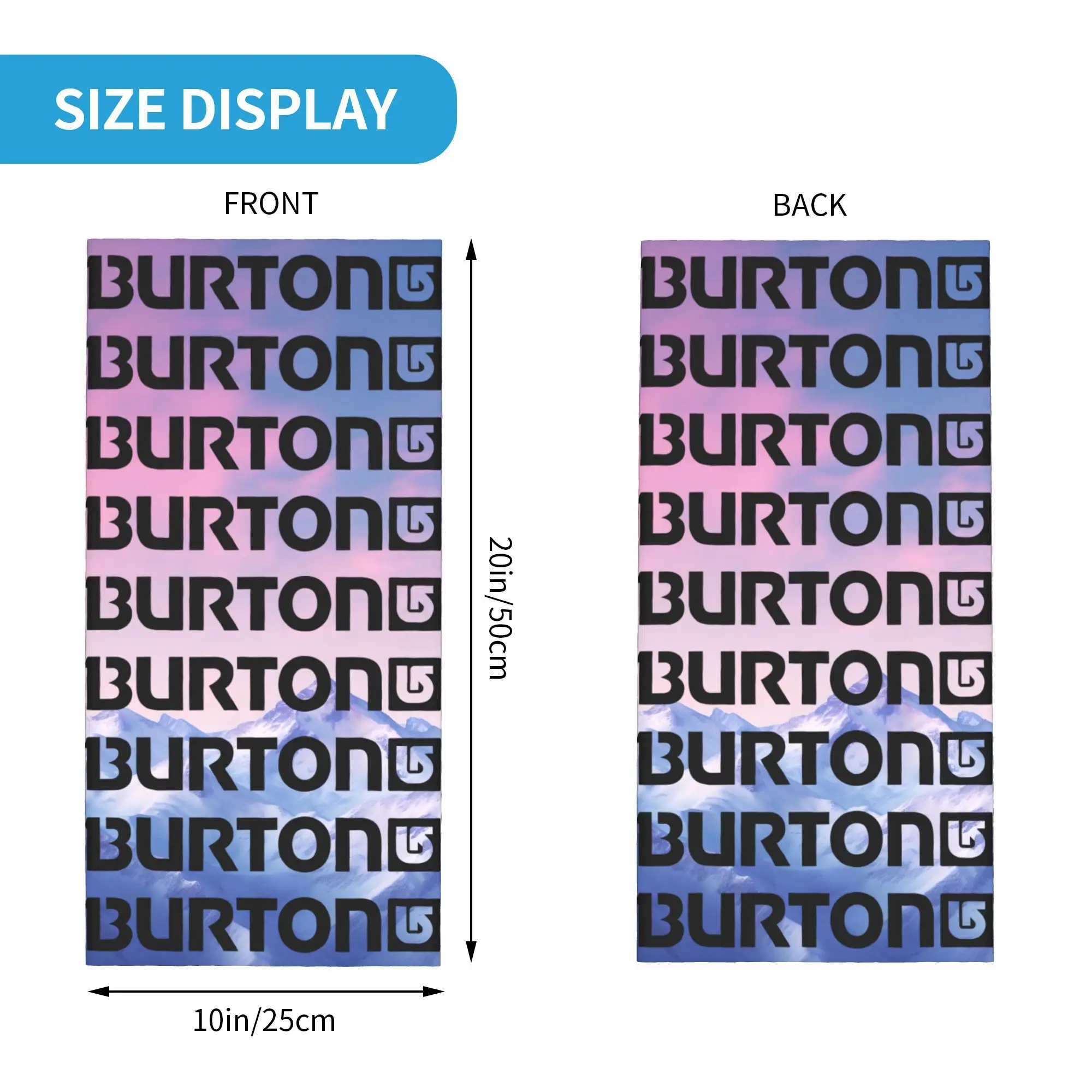 Custom B-Burtons Snow Mountains Bandana Winter Neck Warmer Men Windproof Wrap Face Scarf for Hiking  Gaiter Headband