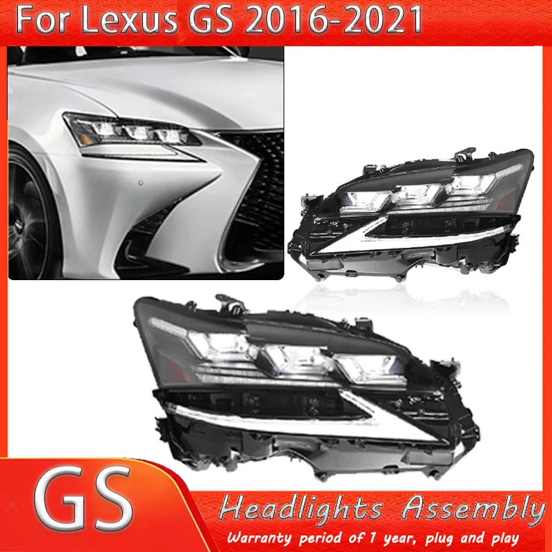 

Автомобильные фары для Lexus GS GS250, светодиодные фары 2016-2021 GS350, фара Drl, линза проектора, автомобильные аксессуары