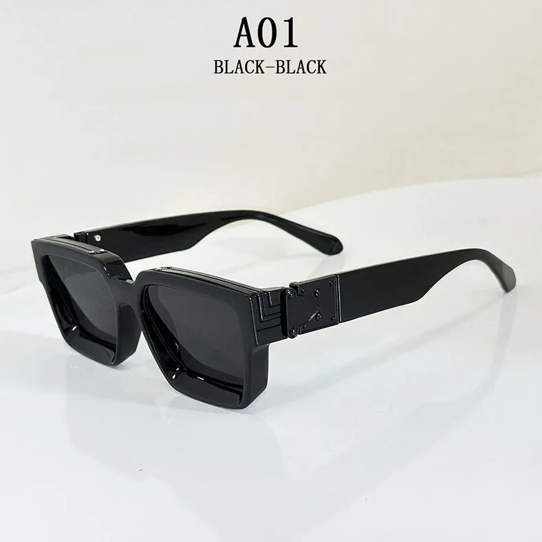 Millionär Quadratische Sonnenbrille Für Männer Retro Sonnenschutz Sonnenbrille Frauen Trendy Und Modische Vintage Mode Gläser Zonnebril – Detail 3