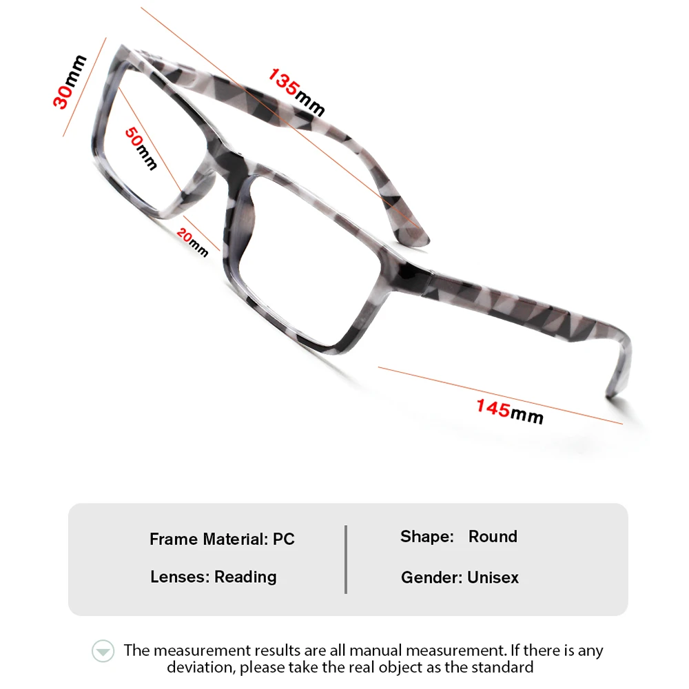 CLASAGA نظارات للقراءة مرنة الربيع المفصلي المطبوعة زهرة مستطيل الإطار الرجال النساء HD وصفة طبية قارئ النظارات 0 ~ + 6.0 #2