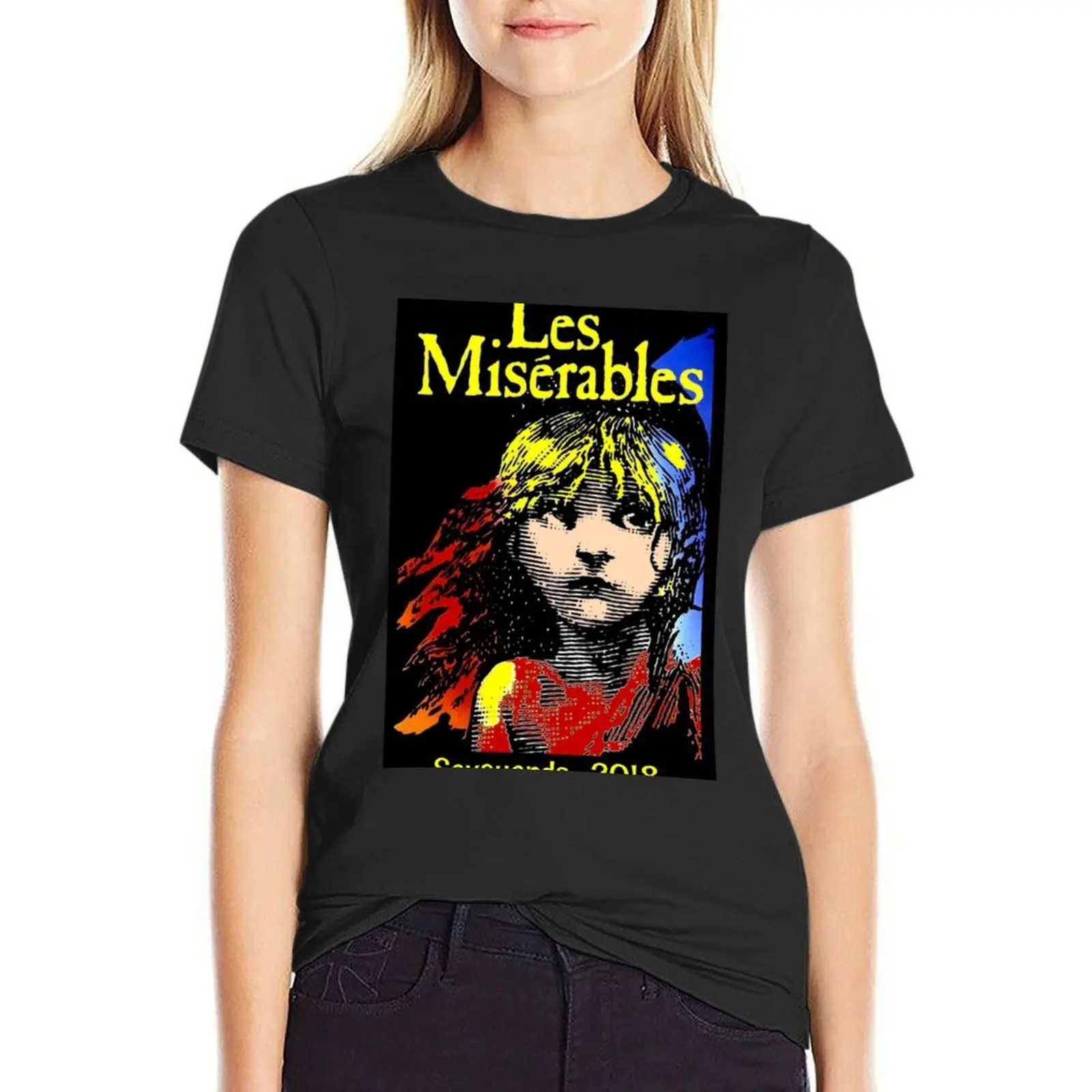 

LES MISERABLES : Vintage Play T-Shirt customs design your own summer top funny anime t-shirts for Women cotton