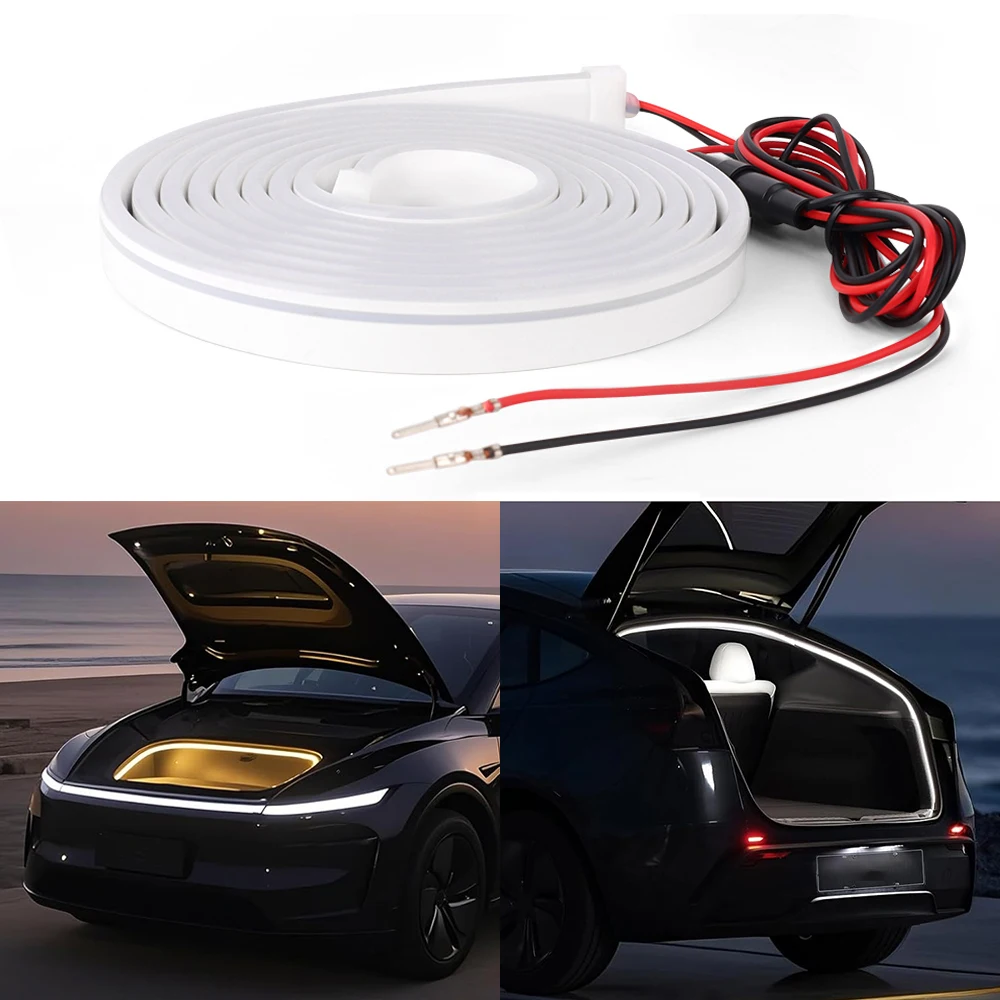Universal Car LED Trunk Lighting Accessories Dynamic Flowing Flexible Ambient Light Interior Decoration Car Tailgate Light Strip