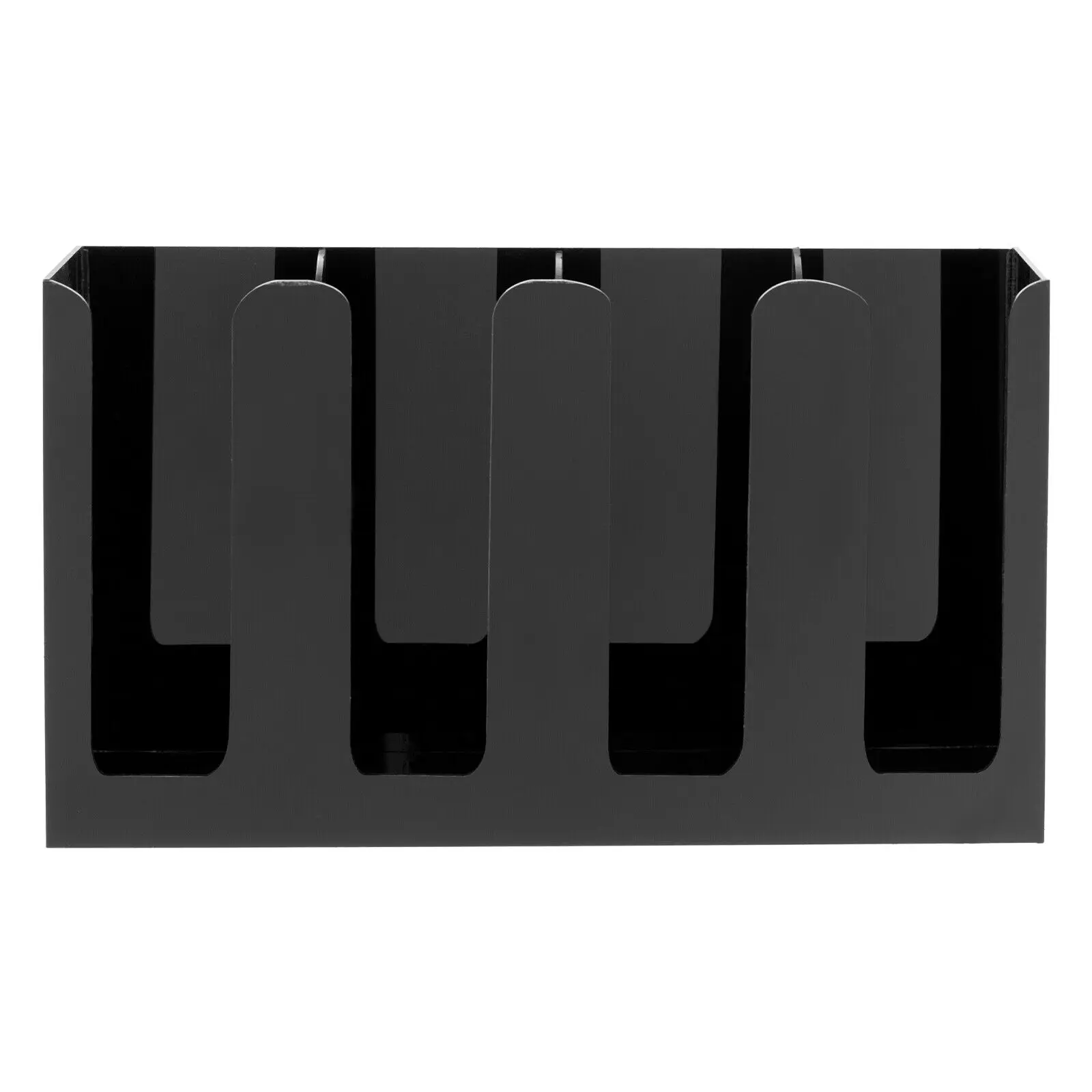 4 Partisi Tutup Cangkir Hitam Pemegang Dispenser Akrilik Organizer Kantor Organizer Tutup Cangkir 42*10.5*24Cm