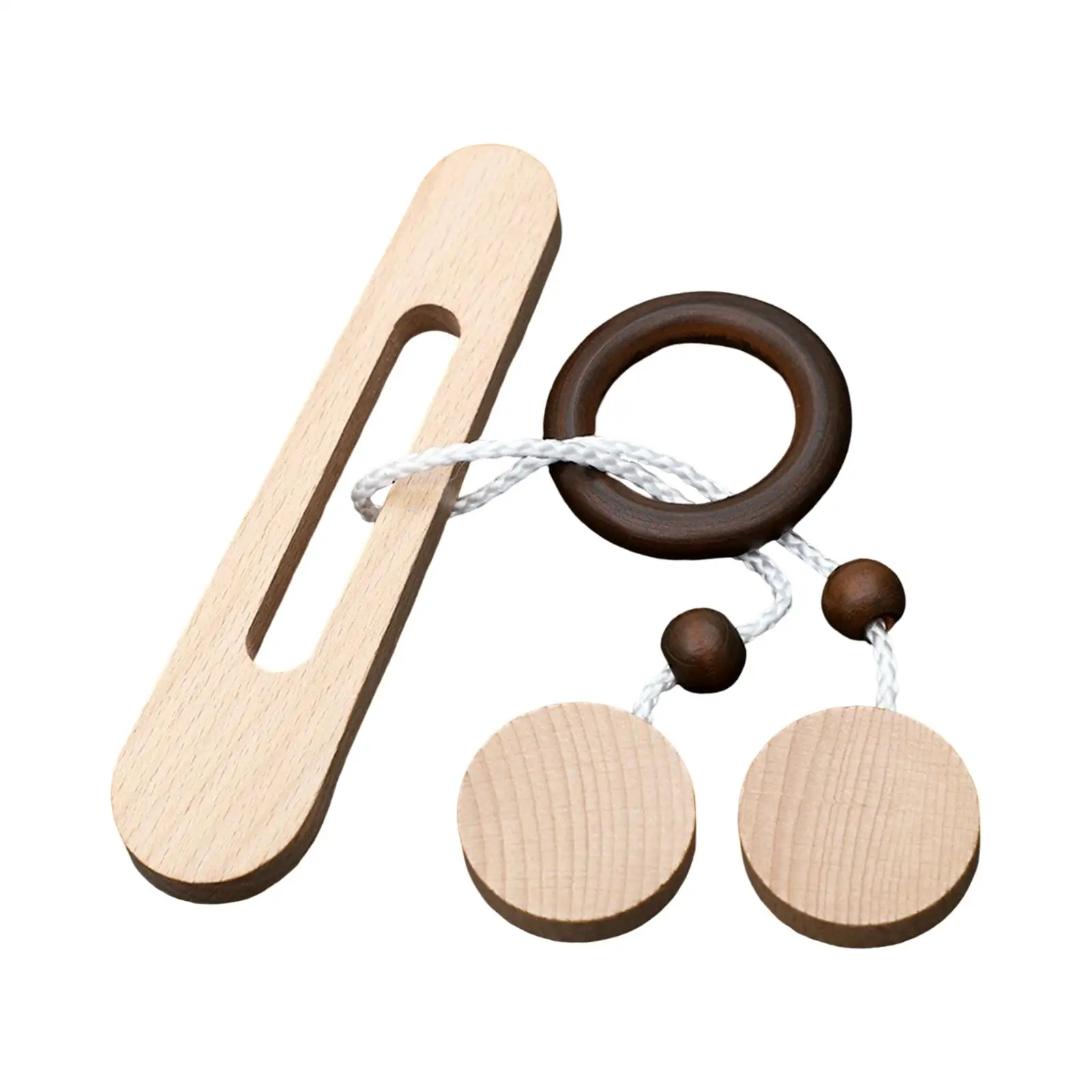 Wooden String Puzzle Brain Teaser Lock Disentanglement Mind Game Tricky Game IQ