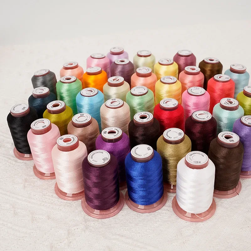 120 Colors Random Color Mega Embroidery Thread Set - 120D/2 High Lustre Polyester Thread 550 Yards/Spool for Sewing