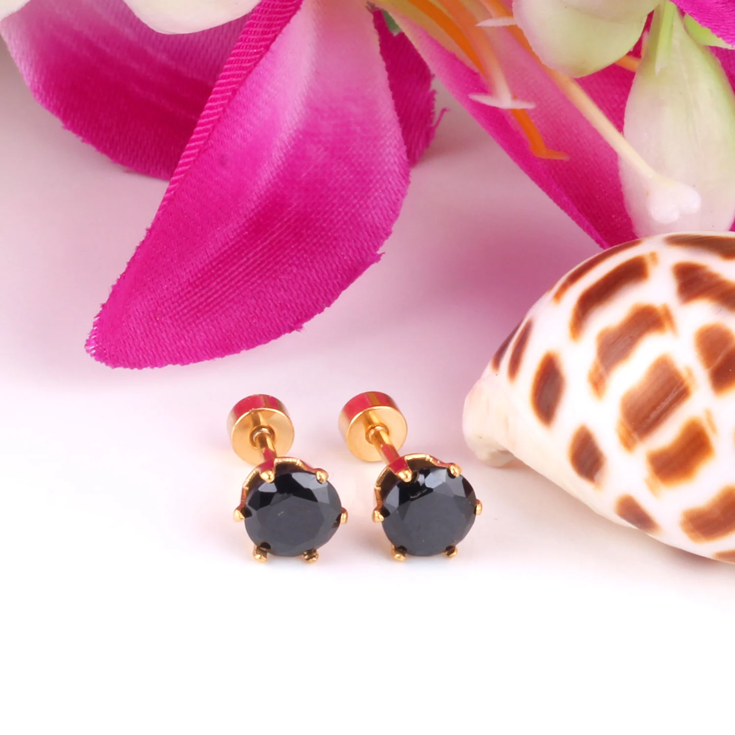 Trendy 2026 Black Zirconia Earrings for Man Women Anti-allergy Shiny Earring Stud Six Claws Twist Pack Tragus Cartilage Jewelry view 6