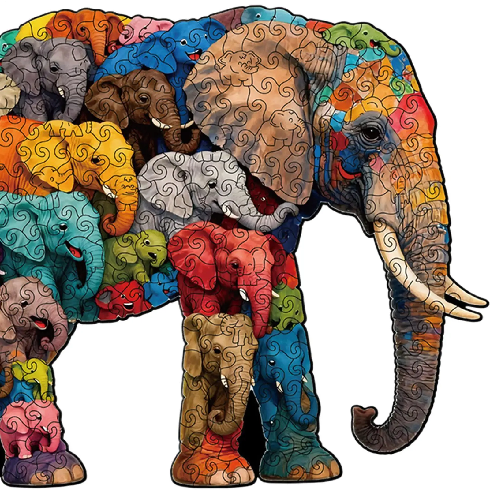 大人向けのパズル 動物の形をした難しいゲーム 象の木製パズル 大人向け 子供向け 家族 ホームスクール オフィス パーティー