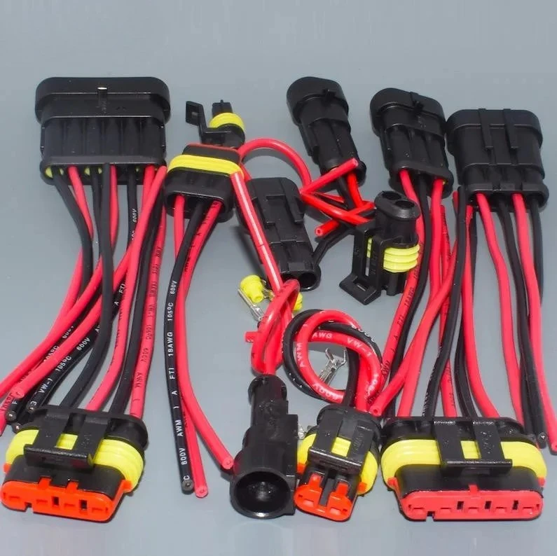 1P 2P 3P 4P 5P 6P 18AGW 14CM Waterproof Electrical Auto Connector Male Female Plug with Wire Cable harness for Car
