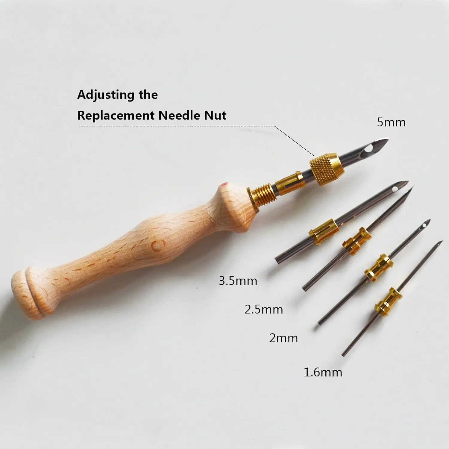 Punch Needle Embroidery Kit Complete Set Adjustable Punch Needle Tool Copper Stainless Steel Wooden Handle Embroidery