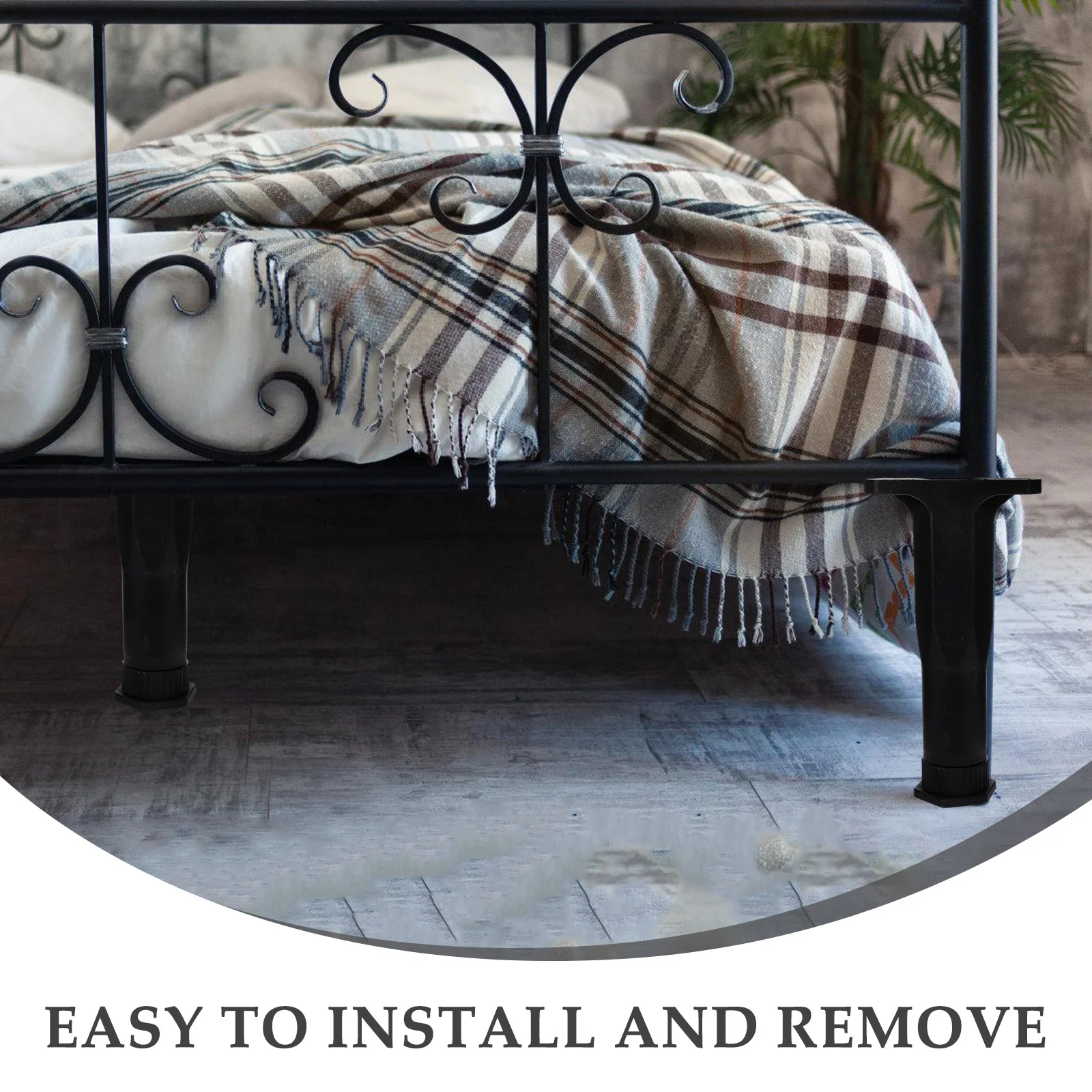 

4Pcs Adjustable Bed Support Legs High Strength Wear Resistant Easy to Install Bed Support Replacement