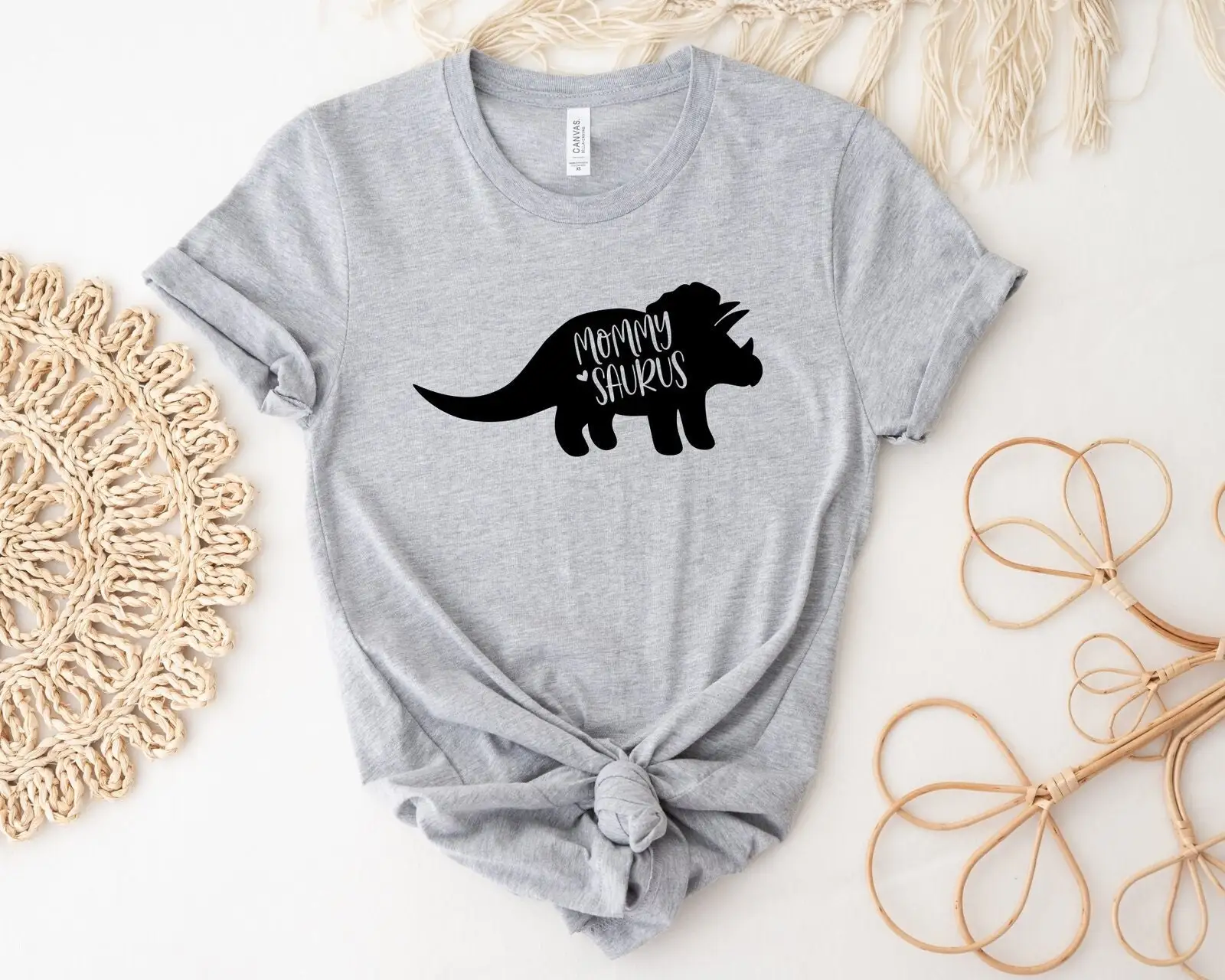 Dinosaur Mom T Shirt Mommy Saurus Mother's Day for Mama Birthday Party