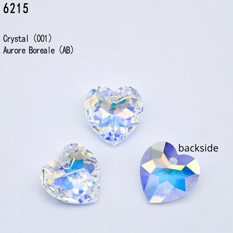 (1 Piece)  Original Crystals from Austria 6215 Faceted Heart Pendant Rhinestone for Necklace Earrings DIY Jewelry Making