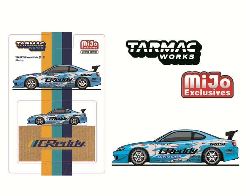 

(Pre-order) Tarmac Works x Mijo 1:64 VERTEX Silvia S15 GReddy Blue Diecast Model Car