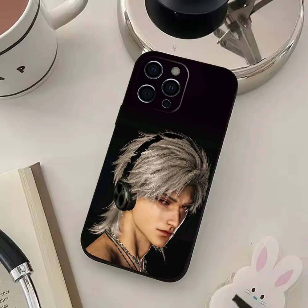 Custodia per telefono S-Sylus Love And D-Deep Space per iPhone 17,16,15,14,13,12,11 Plus,Pro Max,XS, cover morbida nera