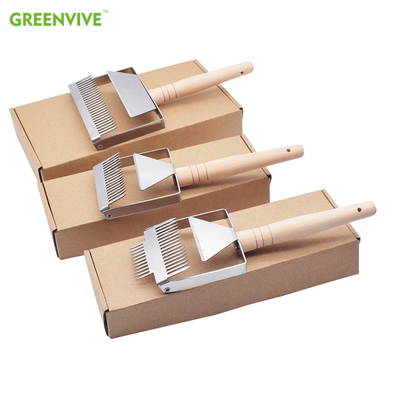 

Stainless Steel Wooden Handle Needle Type Honey Scraper Cutting Honey Comb Knife Scraping Shovels Honey Fork Beekeeping Supplies