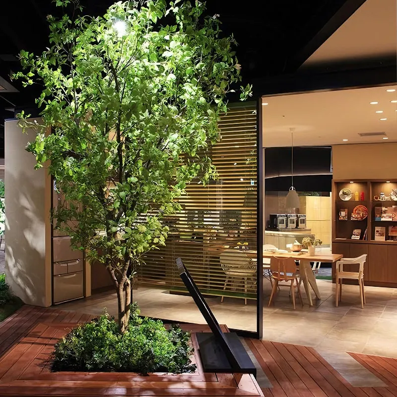 Landscape fake tree simulation  indoor landscape landscaping banyan tree fake green plant window decorative tree