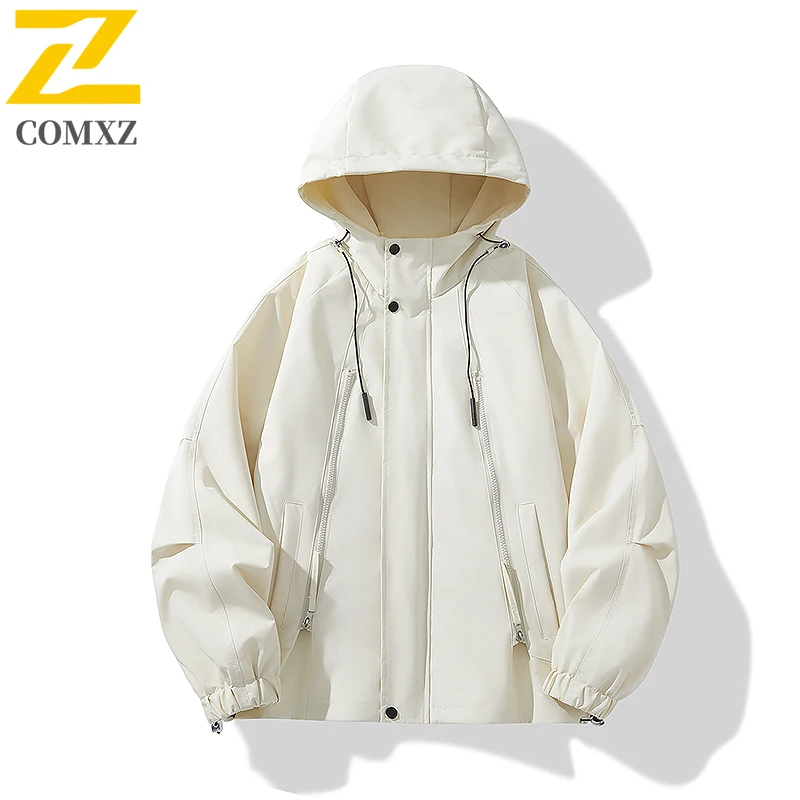 

Men Trendy Jacket Waterproof Scratch Resistant Hiking Trekking Raincoat Outdoor Sporty Windproof Climbing Adventure Windbreaker