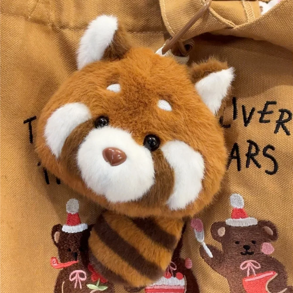 Mode Cartoon Roter Panda Schlüsselanhänger Tier mit Schwanz Panda Anhänger Schlüsselanhänger Weiches Plüsch Otter Geldbörse Unisex