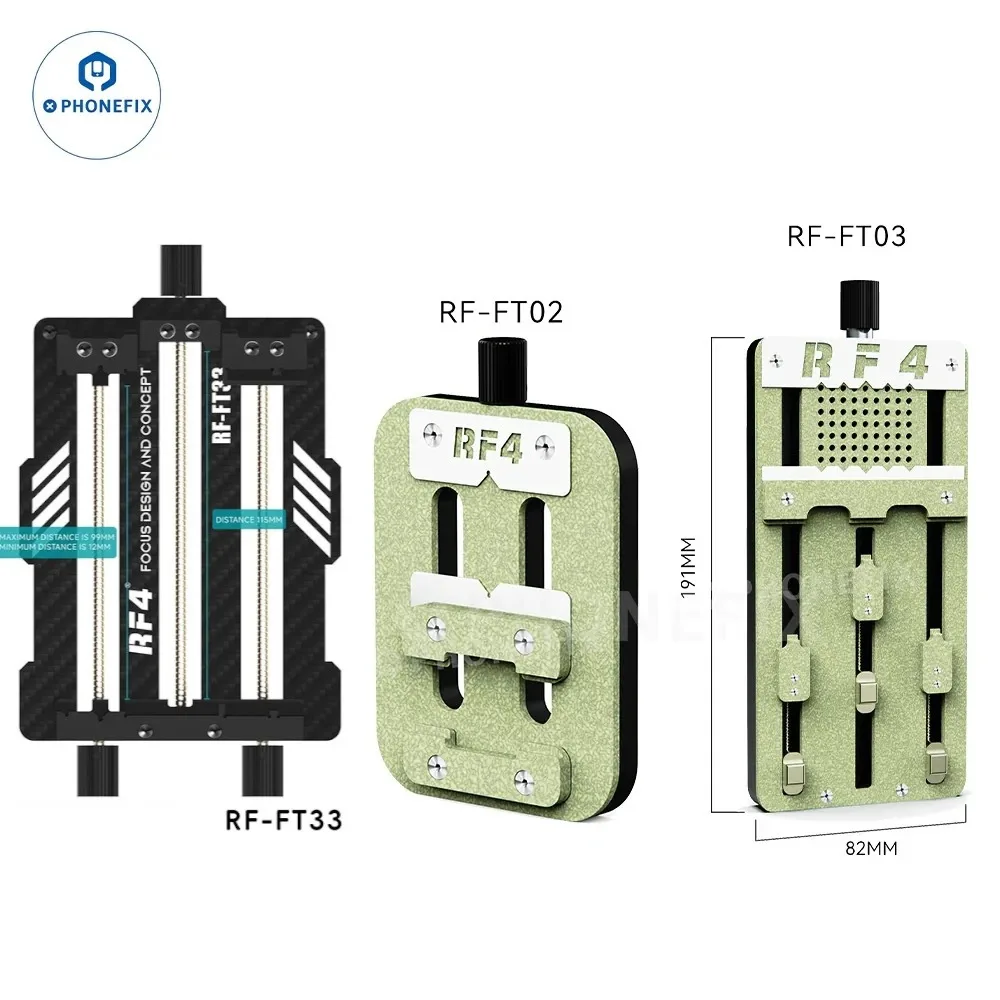 RF-FT33 FT02 FT03 Universal PCB Holder Mainboard Soldering Fixture for Cell Phone Tablet IC Chips Three-Layer Board Slot Clamp