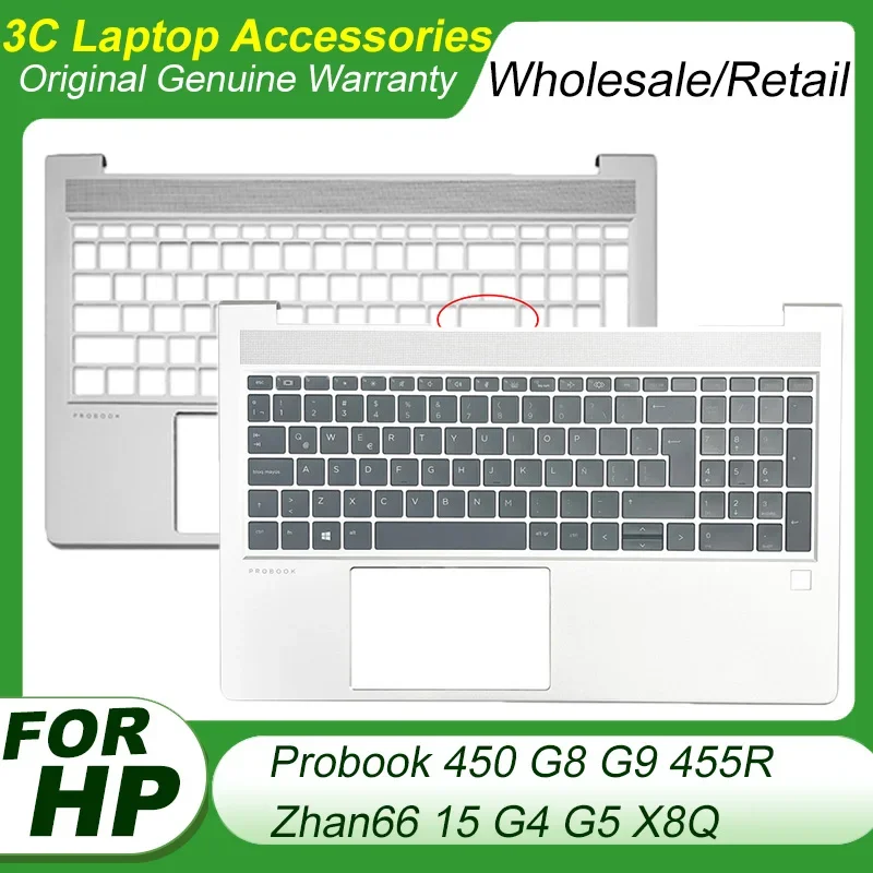 

Laptop US Latin Keyboard For HP Probook 450 G8 455R 450 G9 Zhan66 15 G4 G5 X8Q Palmrest Upper Cover Top Backlight Keyboard Case