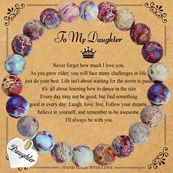 Birthday Gifts for Daughter, Valentine's Day Gifts for Daughter from Mom Dad, Nature Bead Bracelets for Daughter, Mother's Day G
