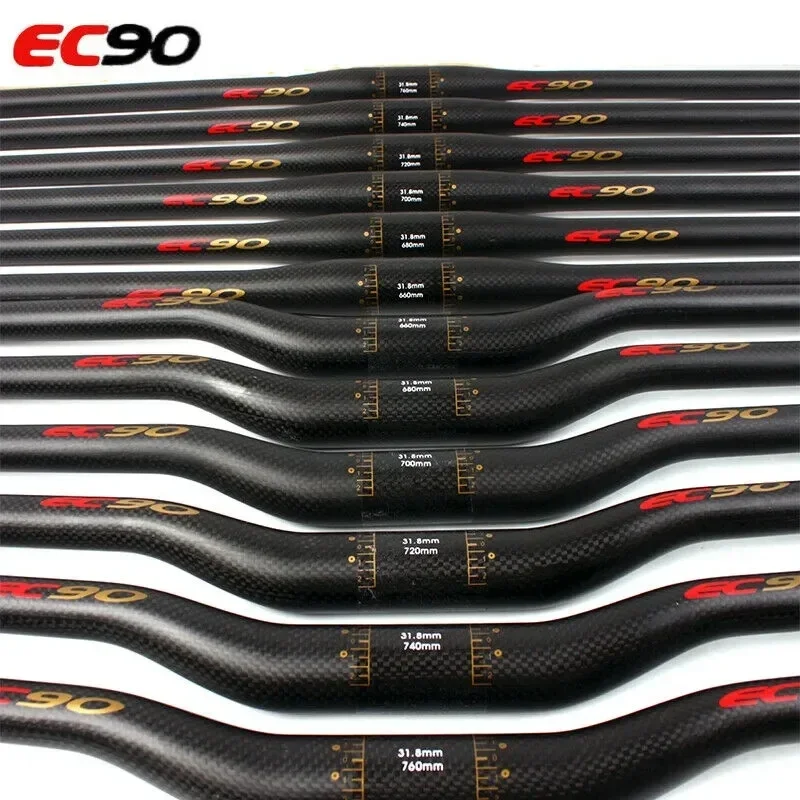 Manillar de bicicleta EC90 de carbono, 25,4mm, 31,8mm, manillar de bicicleta de fibra de carbono, barra elevadora de 660/680/700/720/740/760mm