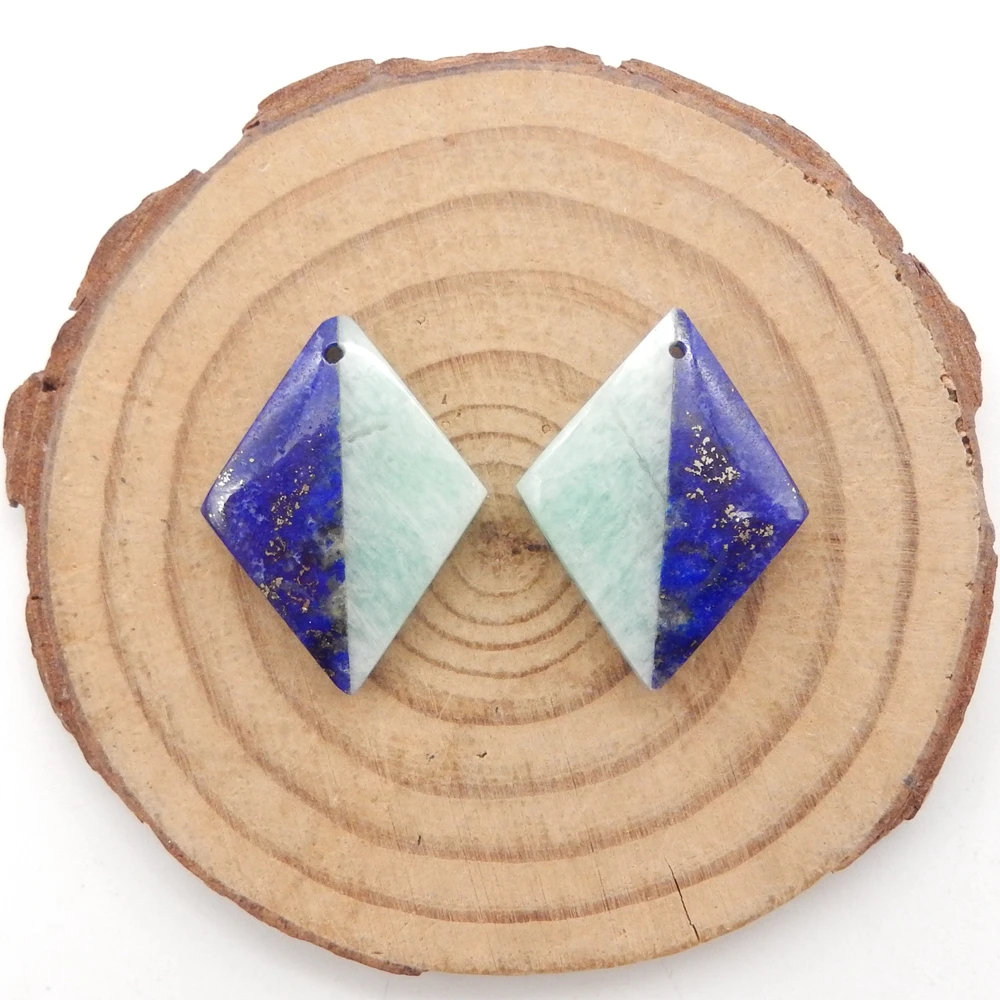 Natural Lapis Lazuli ,Amazonite Intarsia Teardrop Earrings Bead For Women,DIY Semi-precious Stones Jewelry Accessories