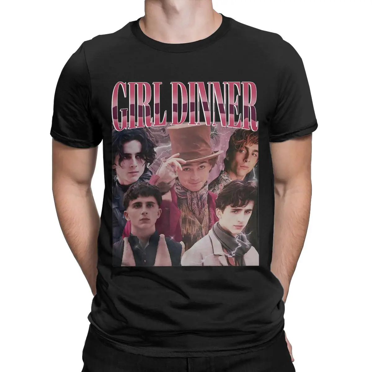 Men Girl Dinner Timothee Chalamet T Shirts Pure Cotton Clothes Vintage Short Sleeve Crew Neck Tees Adult T-Shirts