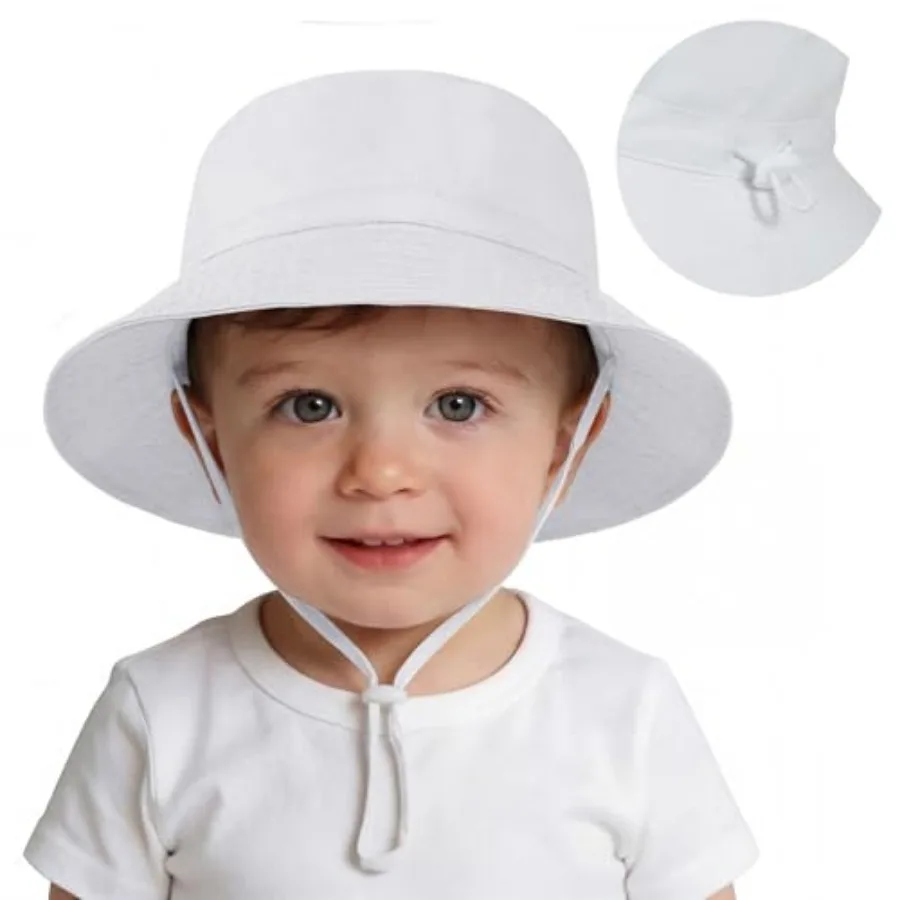 American Trends Baby Sun Hats for Boys Girls UPF 50+ Sun Protection Wide Brim Adjustable Summer Beach Bucket Hat
